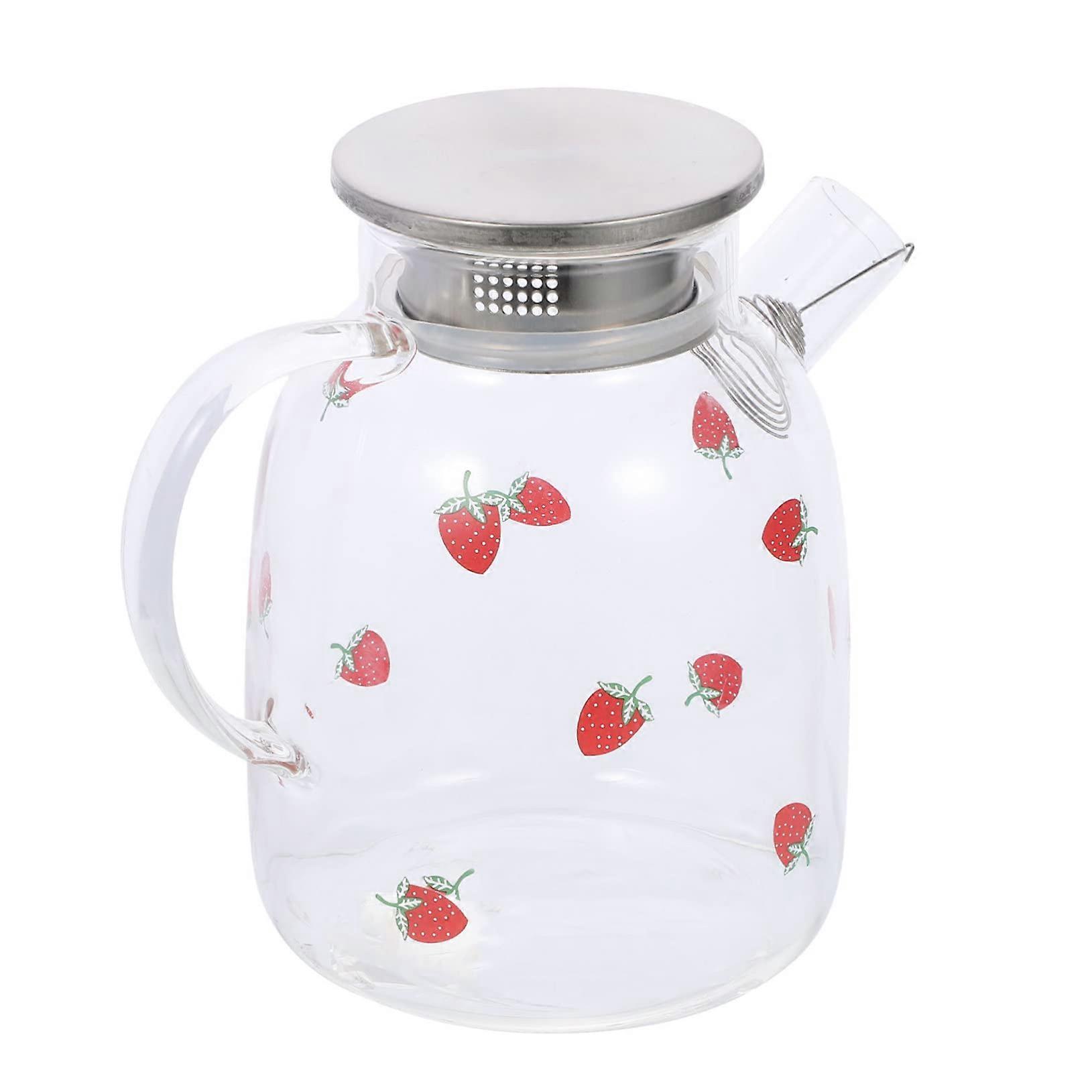 Borosilicate Glass Teapot 1600ml Large Capacity Heat Resistant Kettle for Hot and Cold Drinks