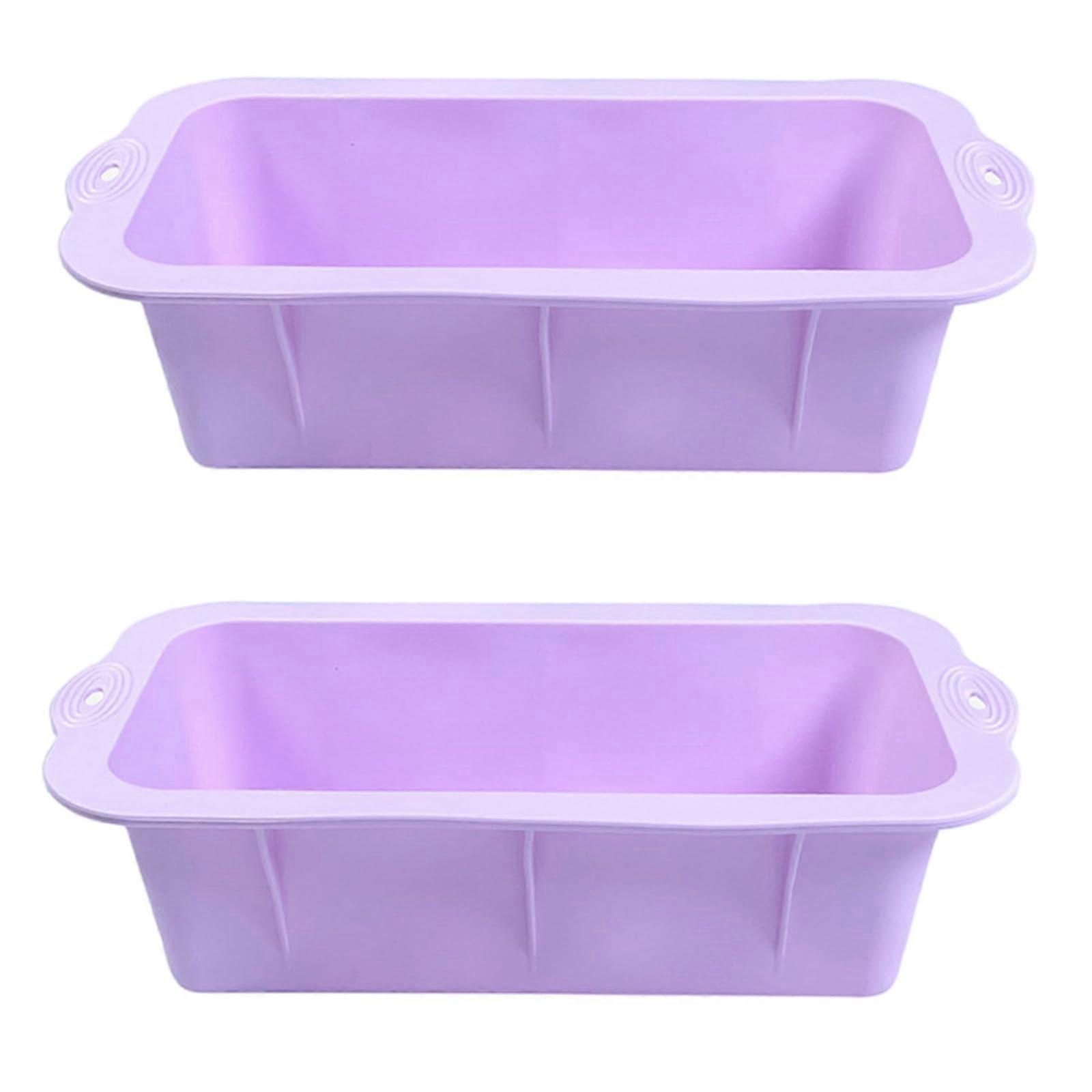 Set of 2 Silicone Bread Loaf Pans Rectangular Cake Molds for Baking Toast and Desserts