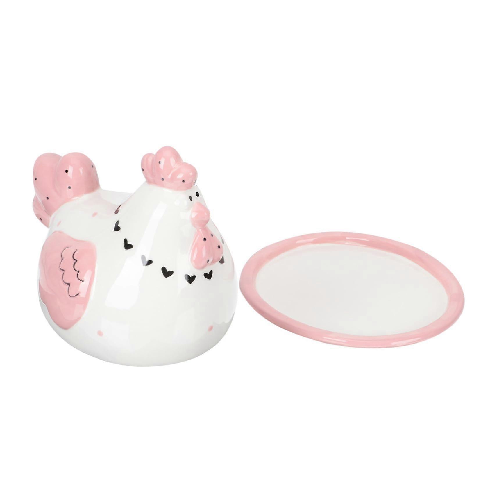 Ceramic Butter Dish with Airtight Lid Seal, Embossed Chicken Design for Kitchen Storage