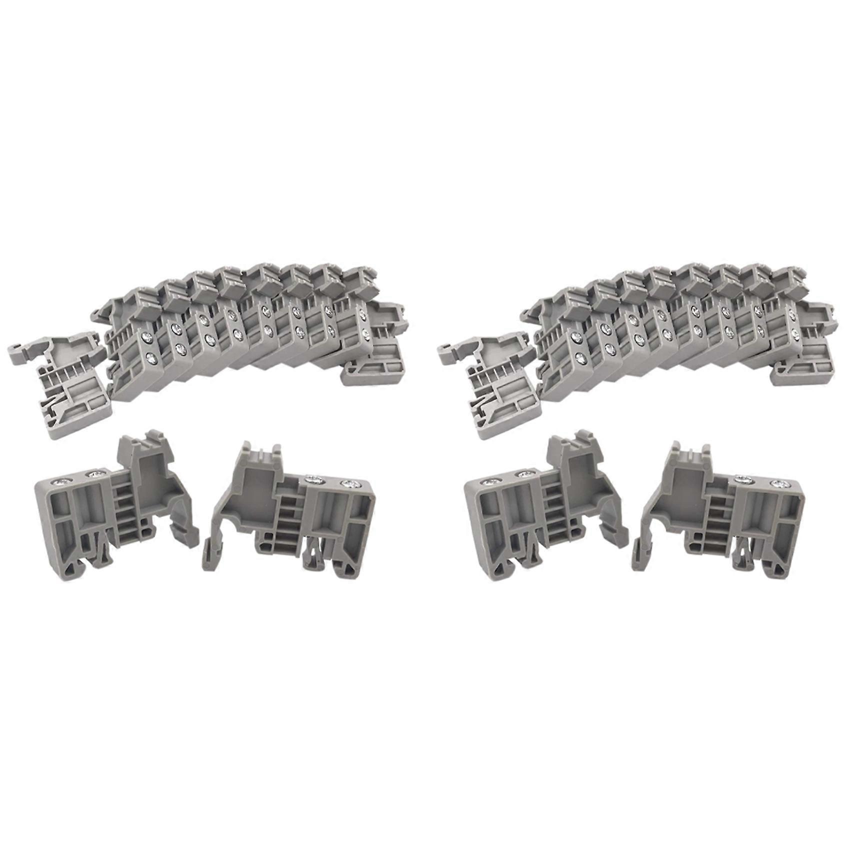 E/Uk Din Rail Terminal Blocks End Stopper Bracket Grey,Terminal Block Connector(Pack of 200)