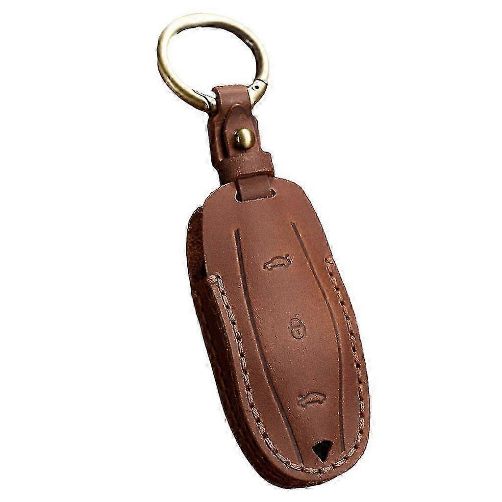 Protective Cover for Tesla Key Fob - Model 3 X Y Remote Control Holder Brown