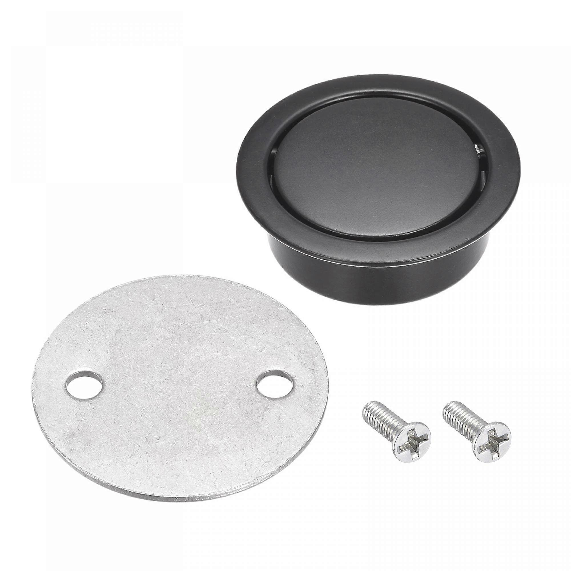 Black Round Flush Pull Handle 42mm Zinc Alloy for Sliding Doors Flush Embedded Design