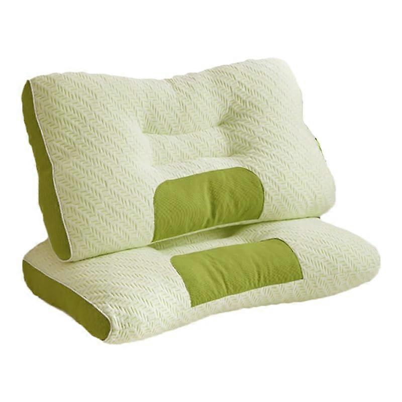 Memory Foam Neck Support Pillow Pair for Sleeping with Breathable Cooling Fabric Gray 74x48cm