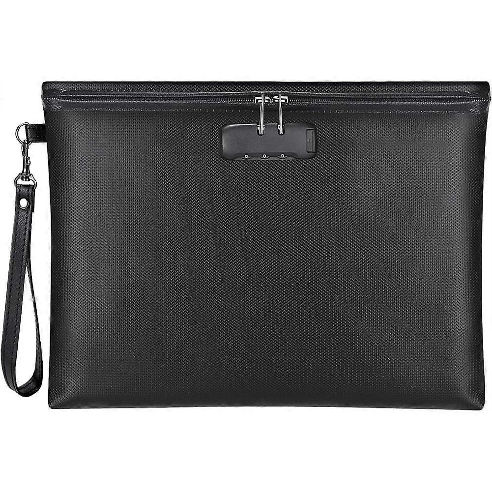 Fireproof Document Bag with Lock, with Zipper Closure, Storage Pouch for A4 Letter Size Document, Cash,Cell Phone,Tablet