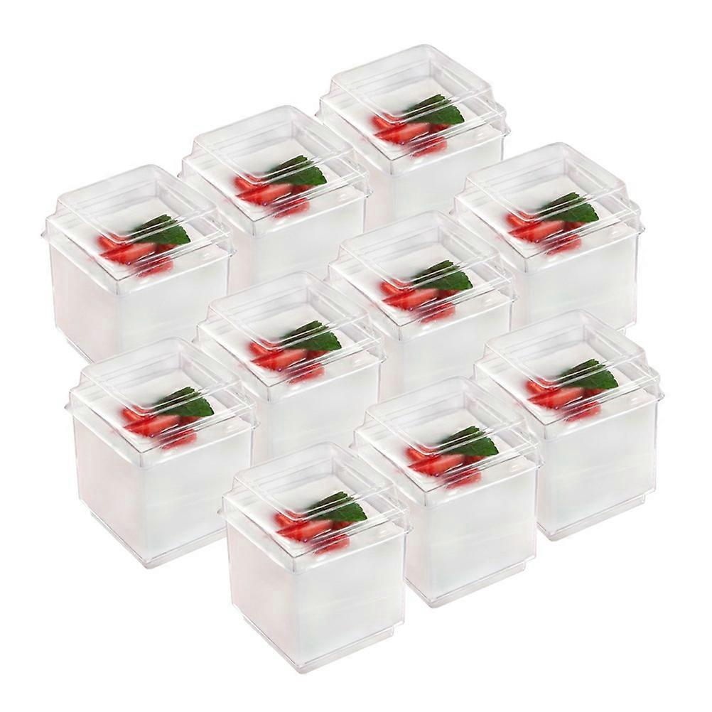 Yogurt Cup Transparent Square Container for Storage 40Pcs