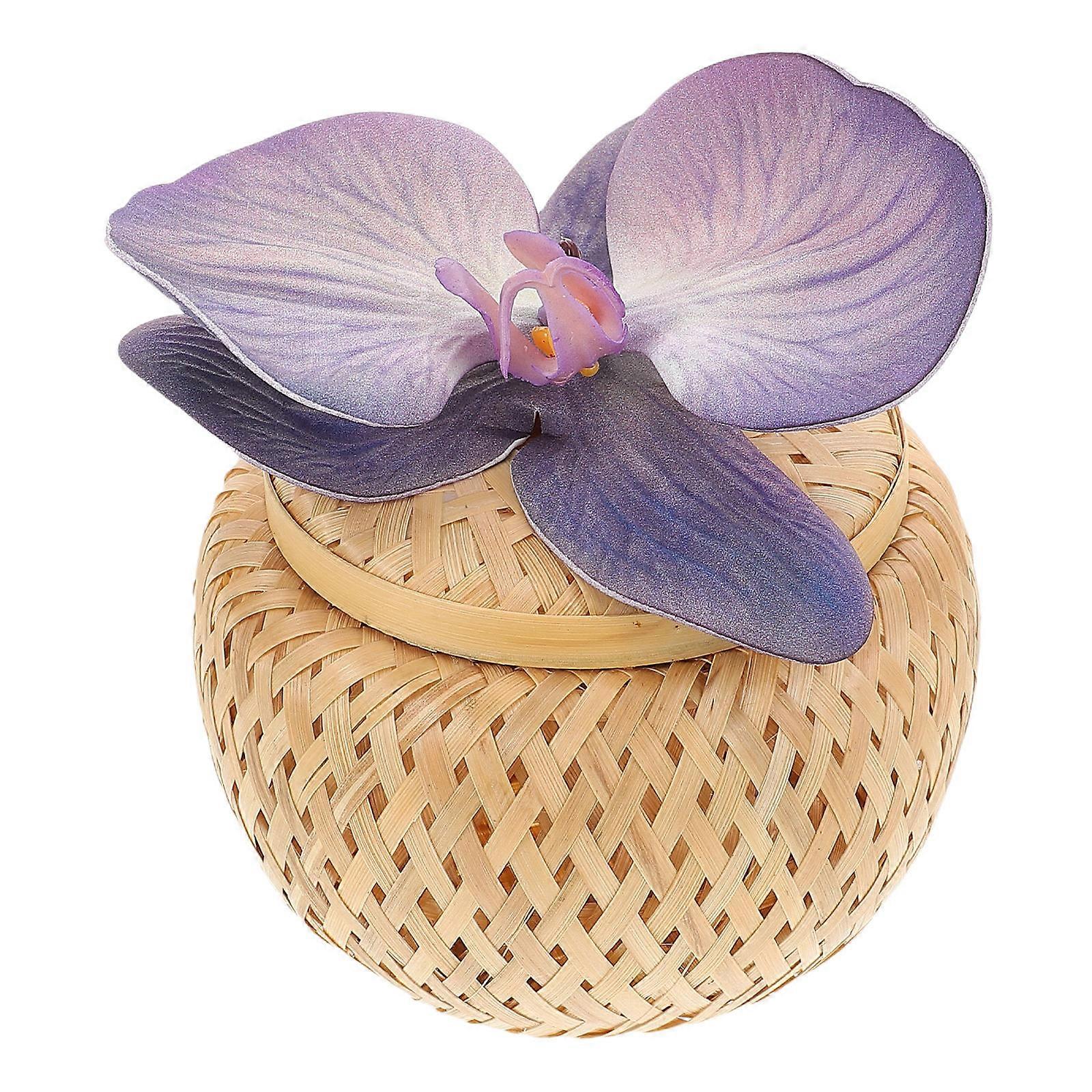 Bamboo Woven Candy Box with Lid for Wedding Storage