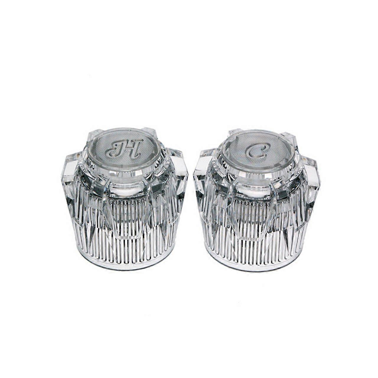 OEMCompatible Hot and Cold Replacement Handles Set White and Clear for Phoenix Faucet