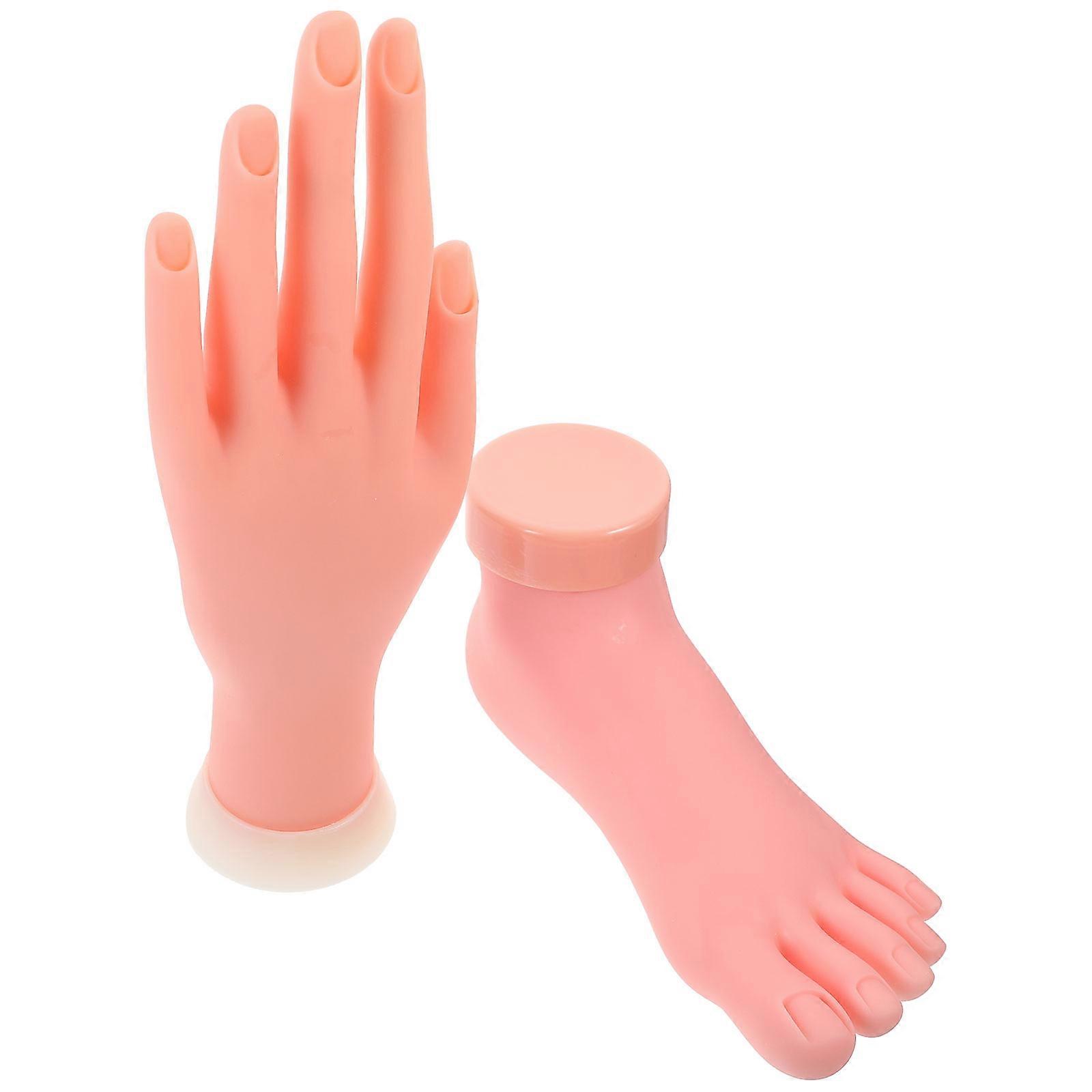 Manicure Training Tool Left Hand Model for Practice 4Pcs Set