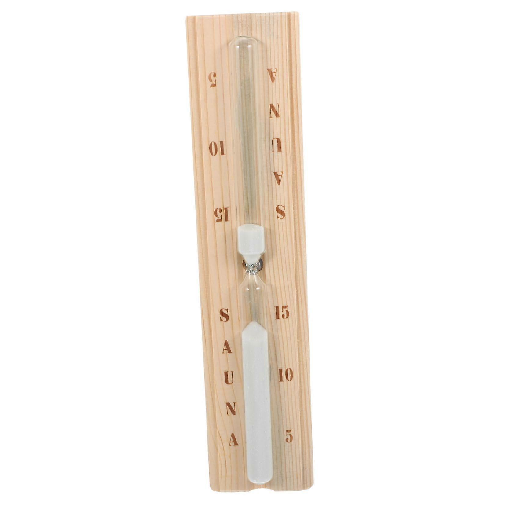 Sauna Hourglass Timer with Clear Calibration, Wooden Countdown Sand Timer for Steam Room and Spa