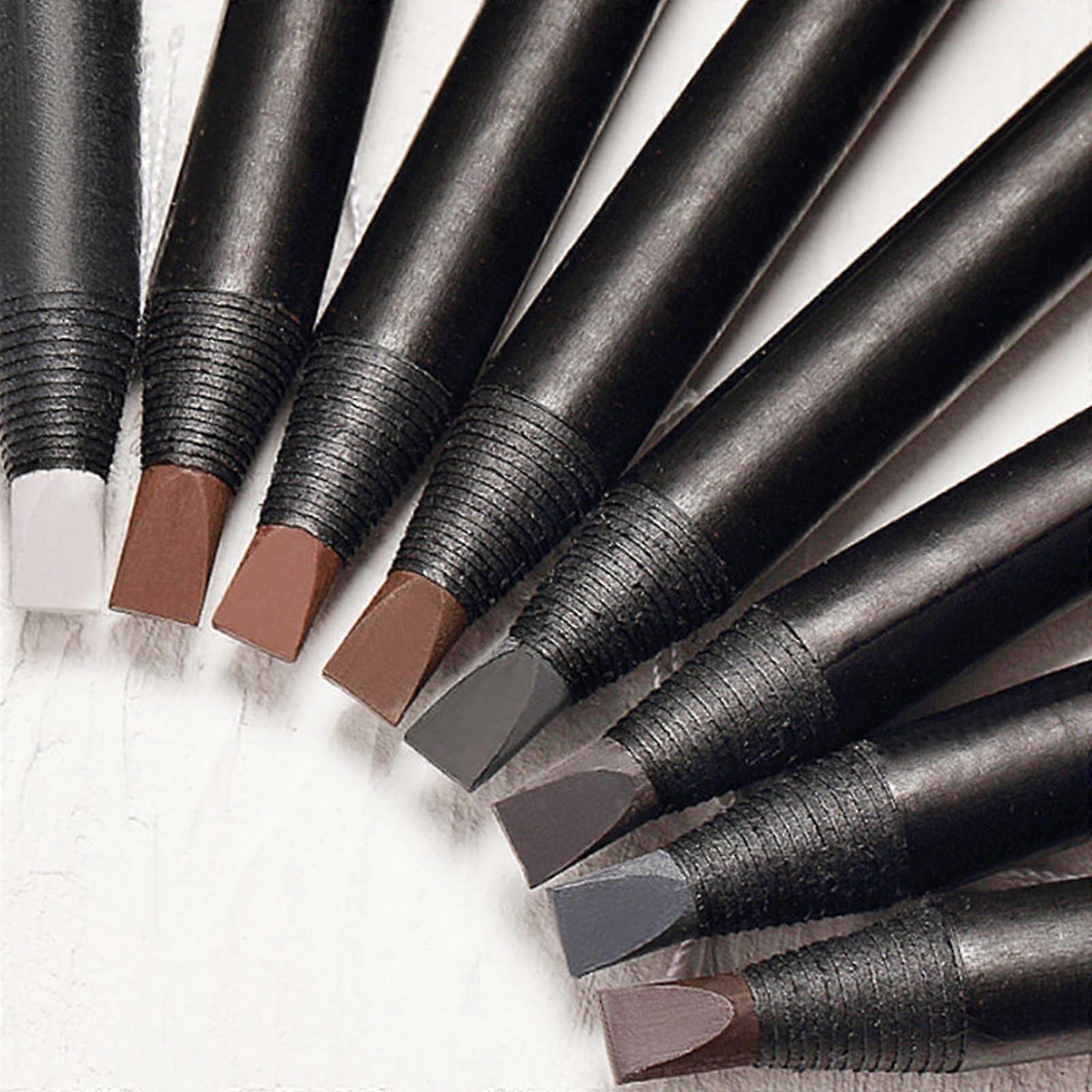 6pcs Waterproof Microblading Eyebrow Pencil Set Gray Brown Precision Brow Mapping LongLasting