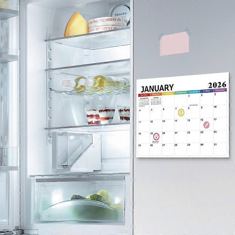 2026 Magnetic Tearable Fridge Magnet Calendar 18 Months January 2026 To ...