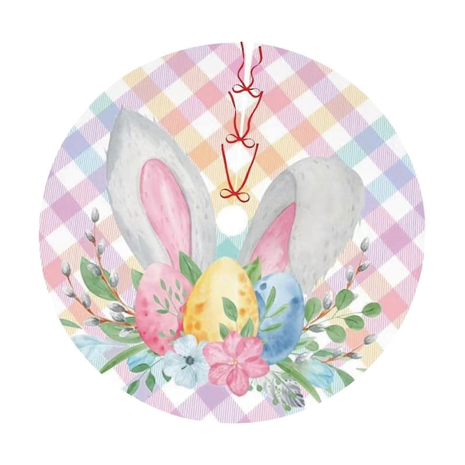 Easter Bunny Tree Skirt 90cm Durable Fabric Festive Easter Decorations for Spring Party