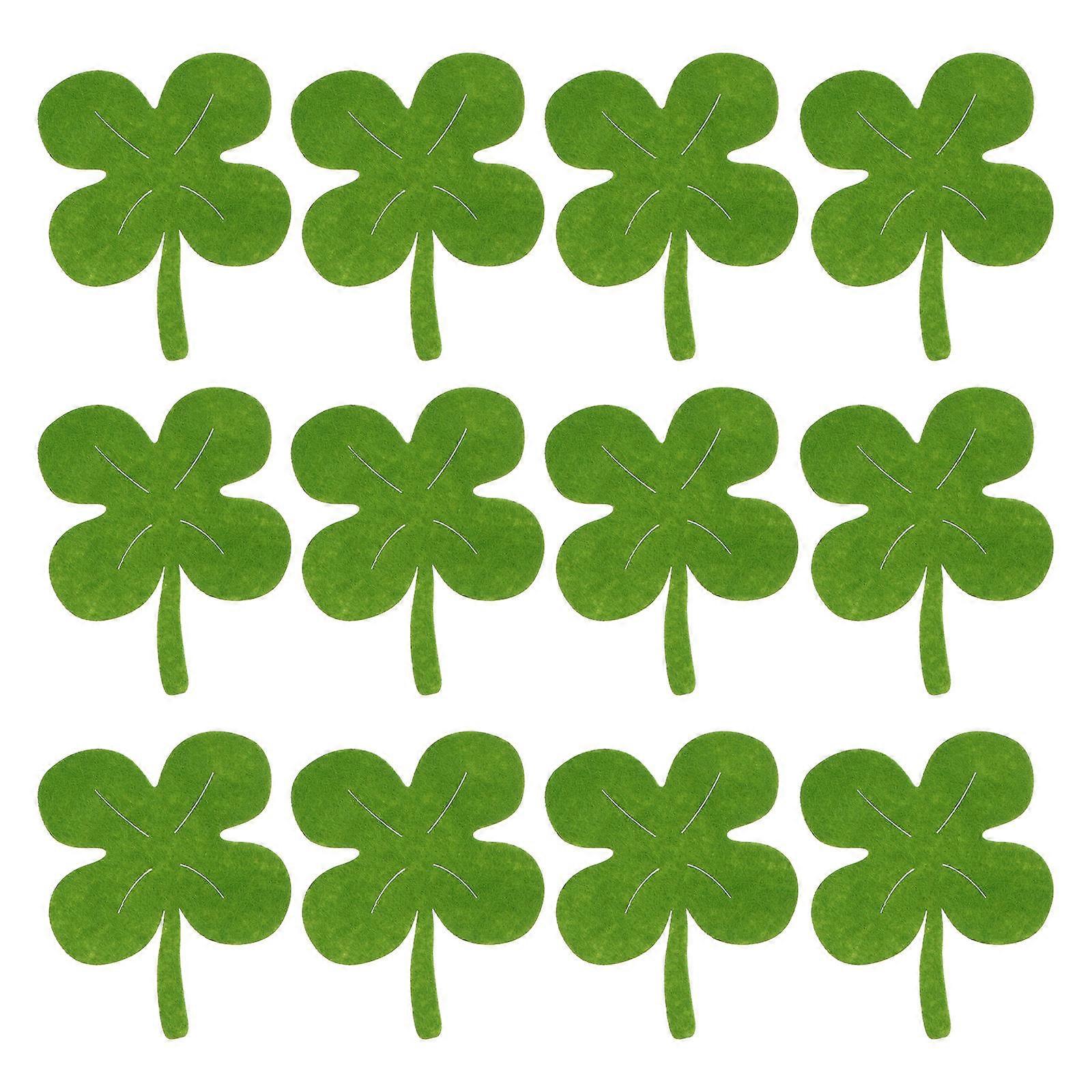 Four Leaf Clover Coasters Cloth Coasters for Home 12Pcs Green Set