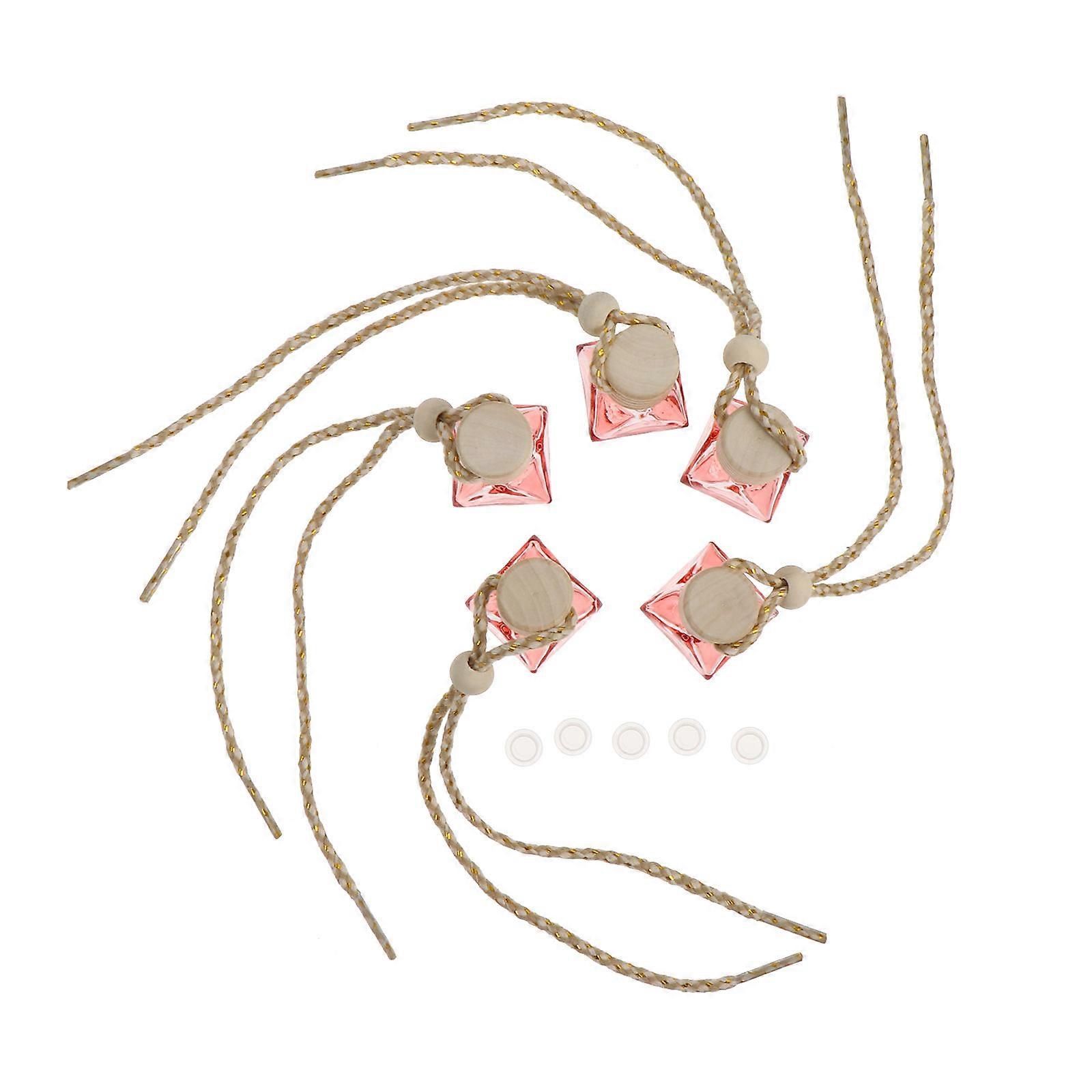 Car Hanging Essential Oil Diffuser Perfume Bottle for Interior Decor 5Pcs