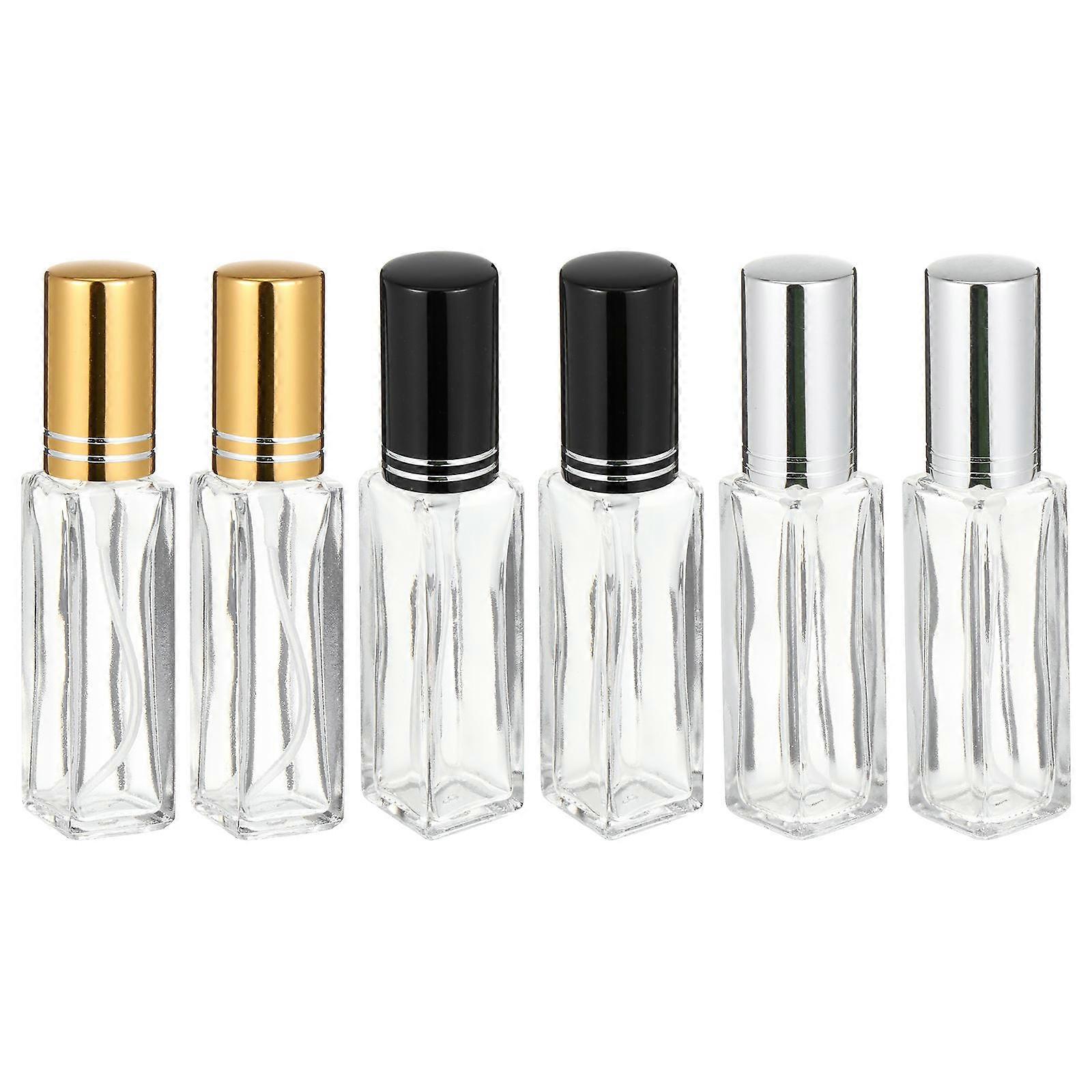Glass Perfume Bottle Refillable Spray Bottles for Storage 6Pcs Assorted Color