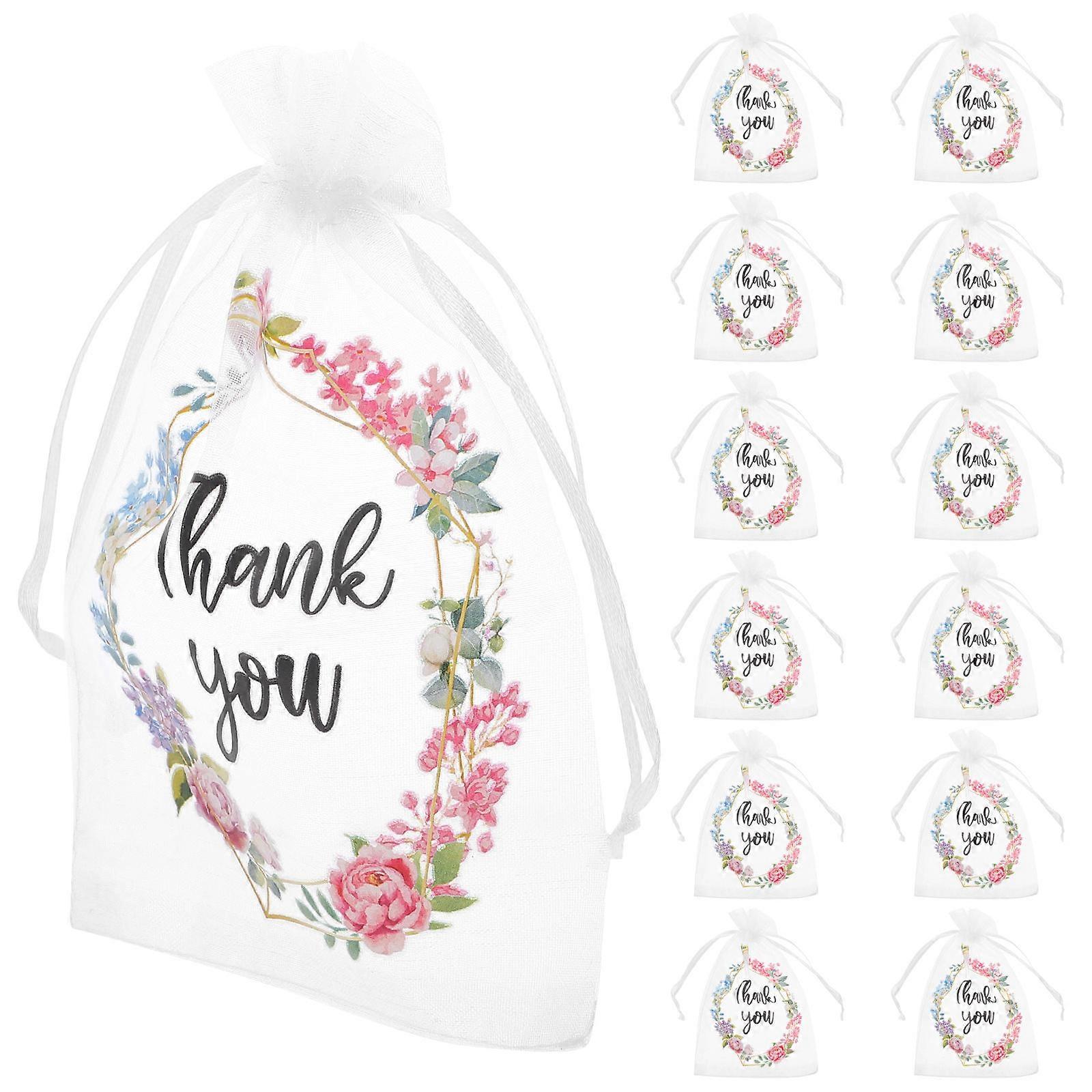 200Pcs White Mesh Bags for Storage Multi-Functional Candy Drawstring Bags