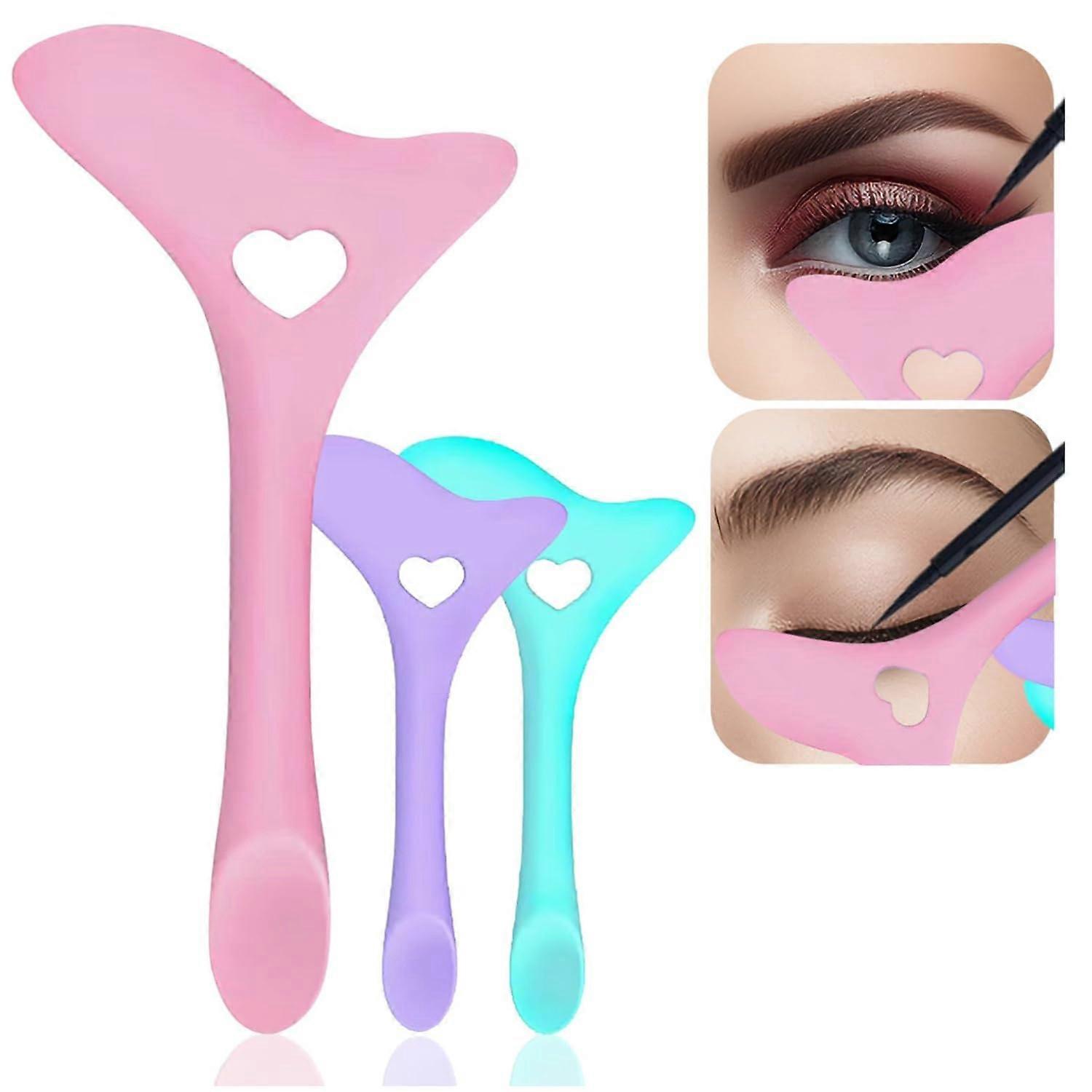 Winged Eyeliner Tool with Silicone Stencil and Mascara Shield, BeginnerFriendly Pink Makeup Aid