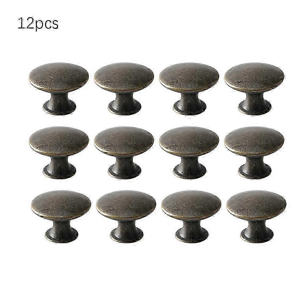 12Pcs Vintage Antique Bronze Knobs Handle Pulls 30mm 25-26s