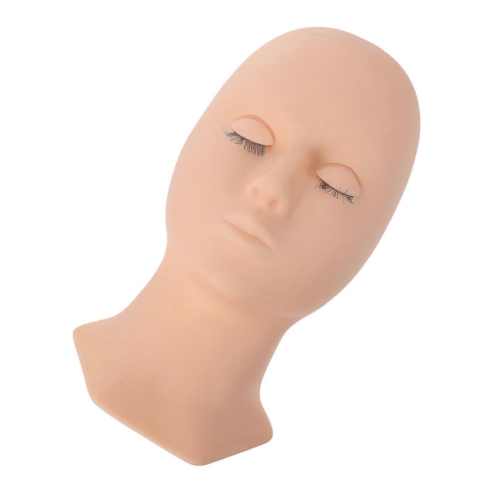 Eyelash Extension Practice Head Mold for Training 2Pcs Silicone Mannequin