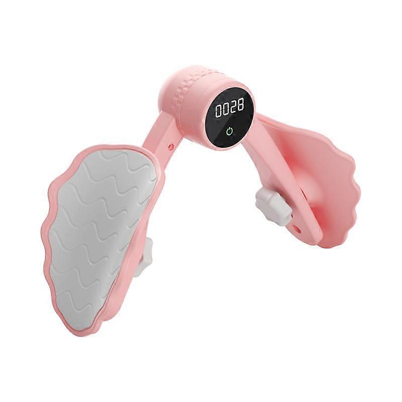 Pink Thigh Exerciser with LCD Display - Tone Legs & Core, Adjustable Resistance