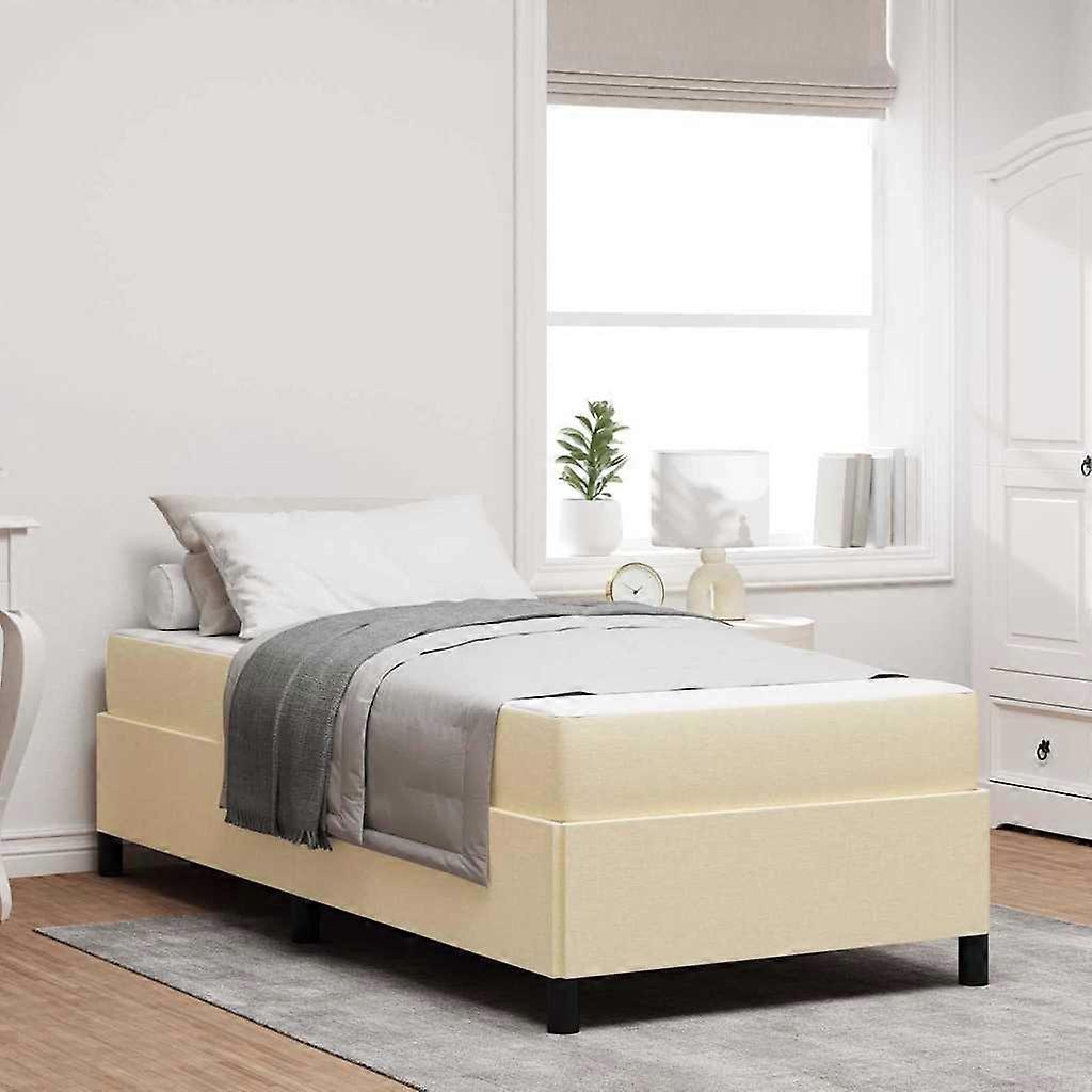 Boxspringbett Creme 80 x 200 cm Stoff