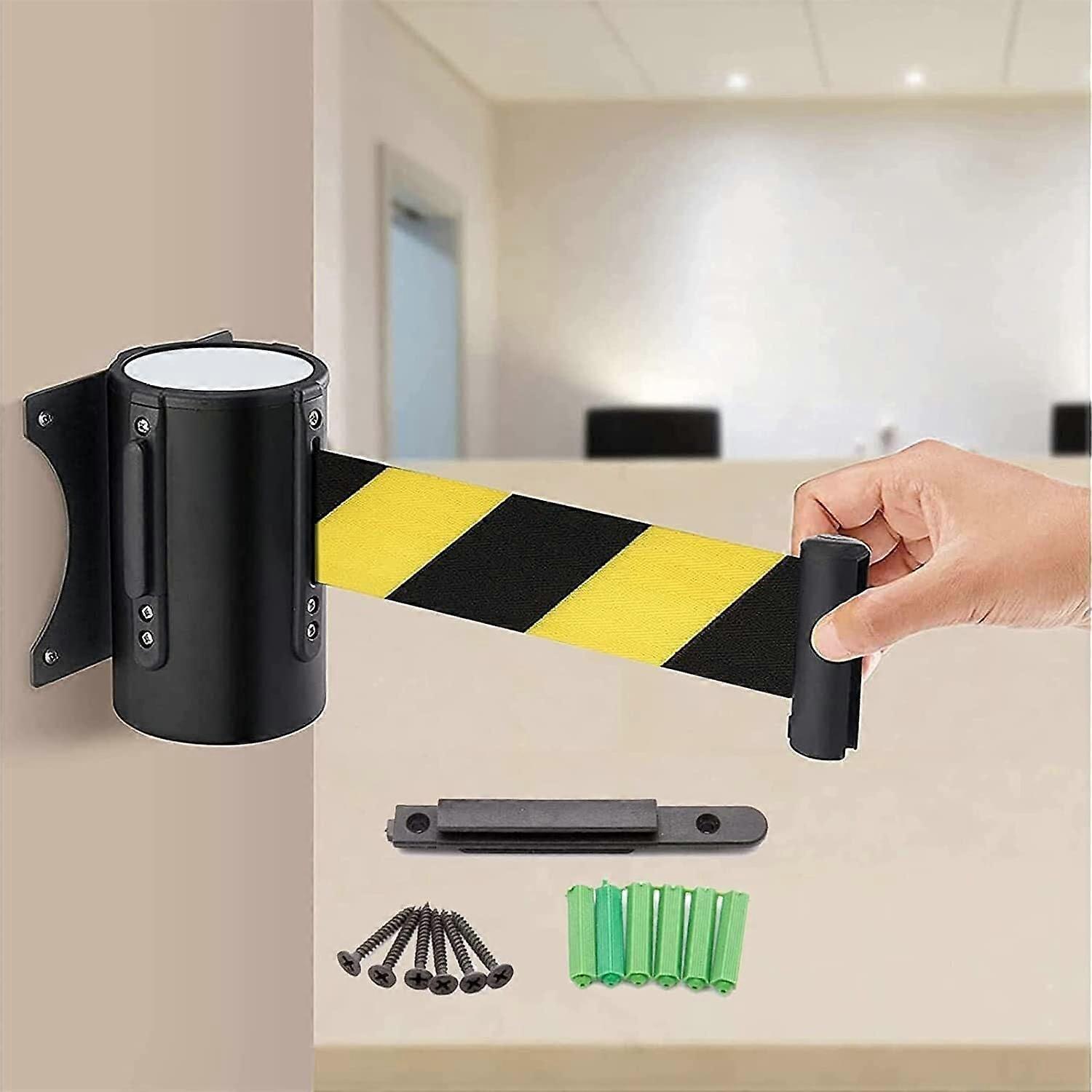 5M Wall Mounted Retractable Belt Barrier for Crowd Control and Restricted Areas