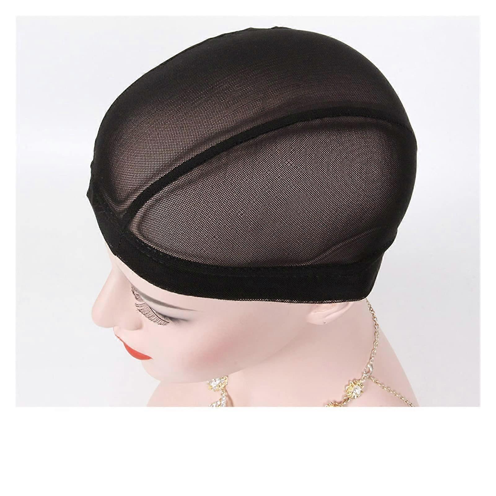 Black Mesh Wig Cap M Size with Secure Elastic Band and Breathable Durable Polyester Design