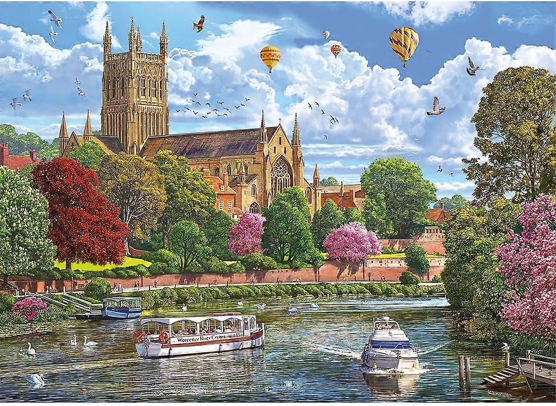 Gibsons Worcester from the River Jigsaw Puzzle (1000 Pieces)