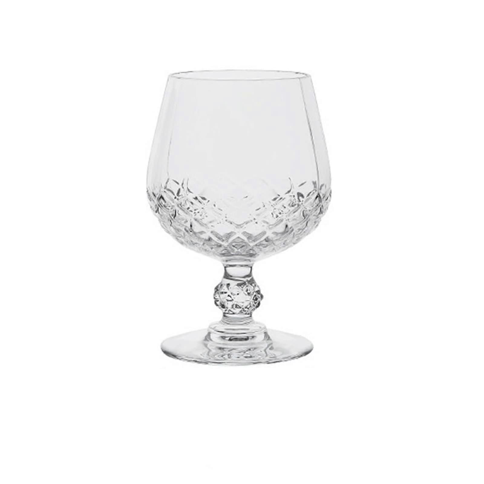 Vintage Red Wine Goblets Hand Blown Stemmed Glasses with Octagon Texture Solid Color Glassware