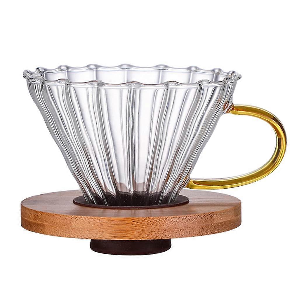 Clear Glass Coffee Dripper with Ergonomic Handle, Large Capacity Pour Over Coffee Maker