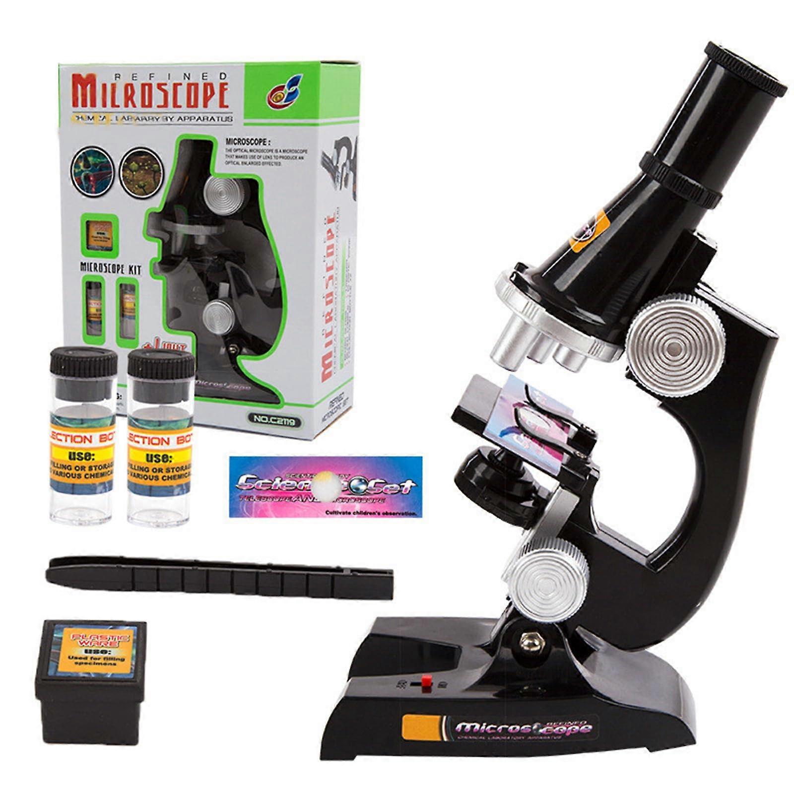 500X Biological Compound Microscope Kit with Dual Illumination, Rotatable Head and Slides for Students