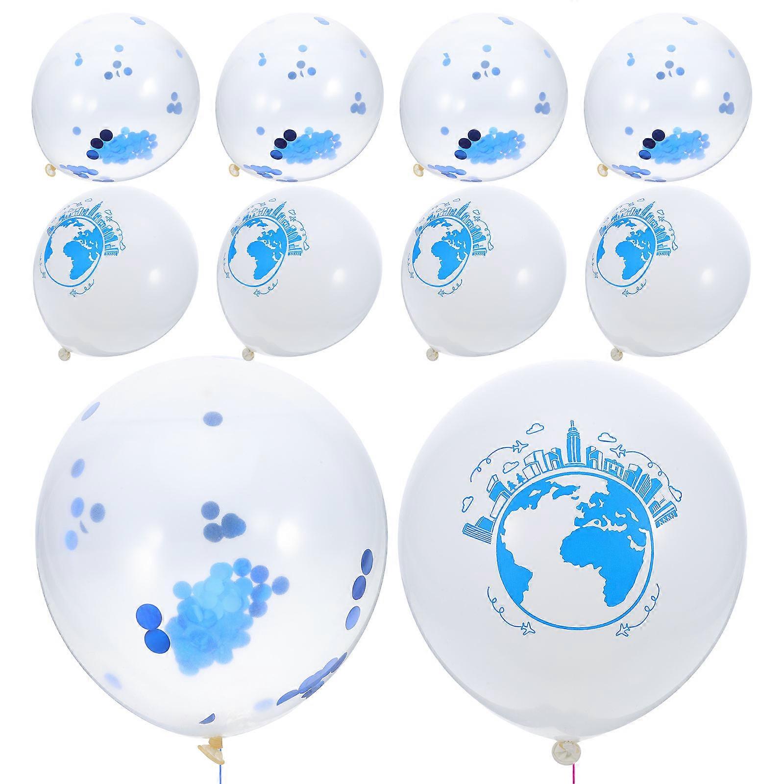 Map Balloon Creative Balloons for Party Decoration 10Pcs White Latex