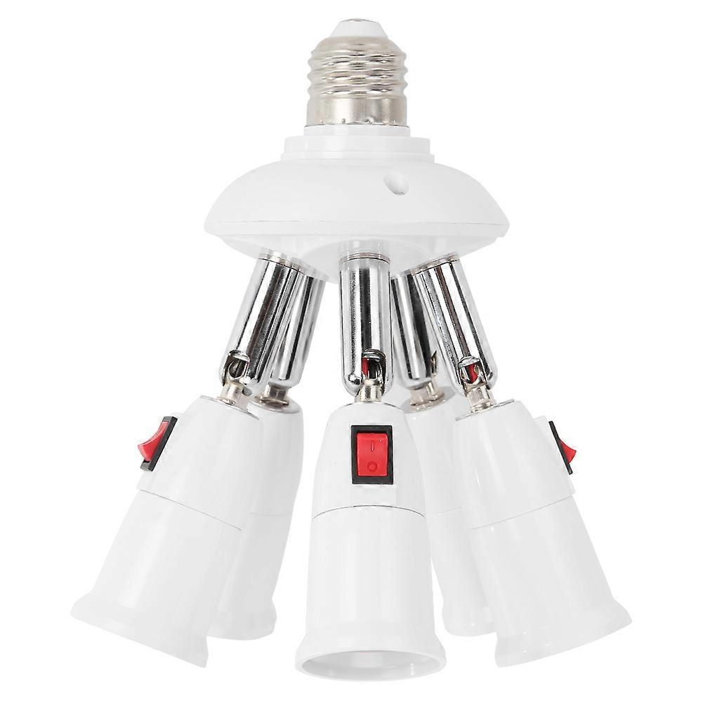 Universal E27 Lamp Base 85-285V Adjustable Tube LED Light Bulb Extension Lamp Holder 2/3/4/5Head Adapter Conversion Socket