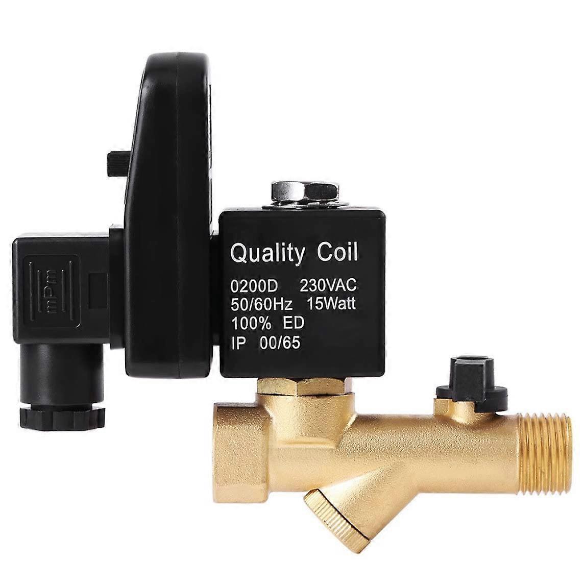Automatic Drain Valve Electronic Timed G1/2 DN15 Brass for Air Compressor Condensate Removal