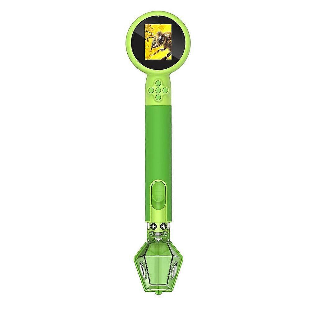 Kids Microscope with Bug Catcher Kit,1080P Digital Mini Handheld Microscope STEM Science Toy with LED Light Green