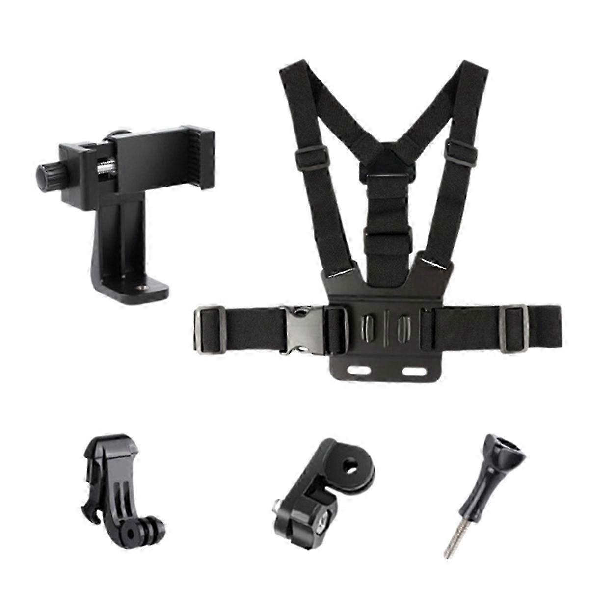 For Phone 5pcs Action Camera Kit Head Strap Chest Straps Mount Adjustable