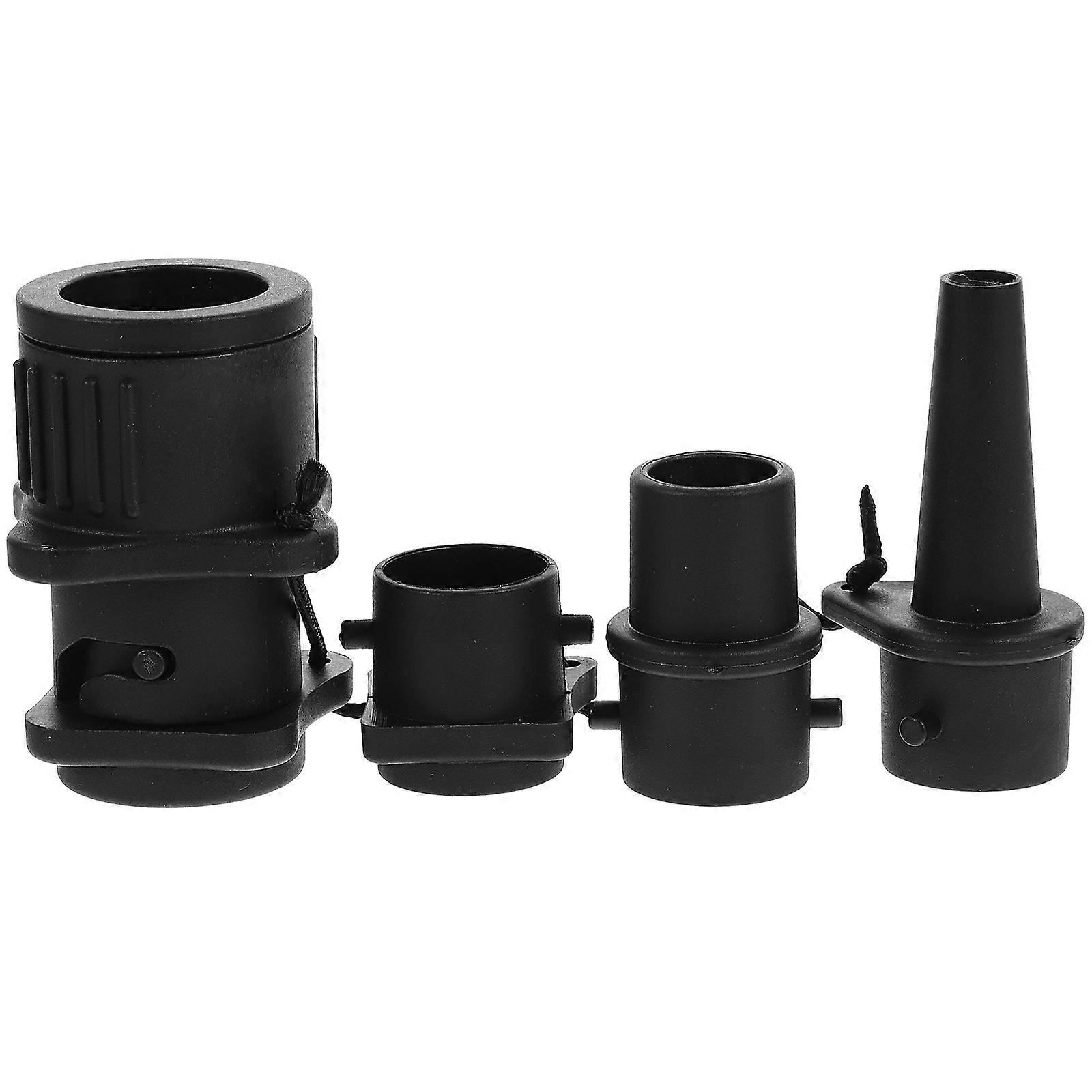 Pump Adapter Air Compressor Connector for Kayak Inflation 4Pcs Black ABS Material