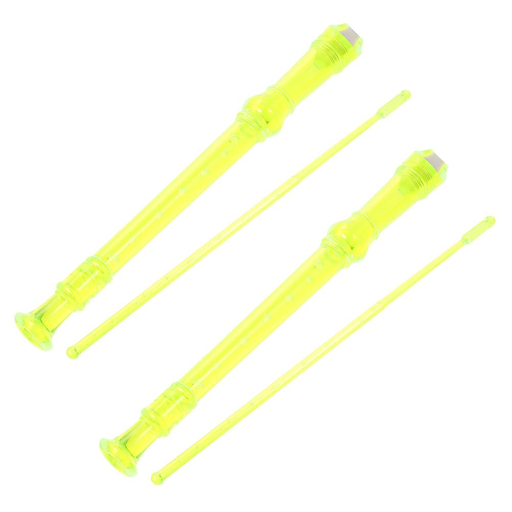 Children Clarinet Practice Flute for Beginners 2Pcs Yellow Resin Set