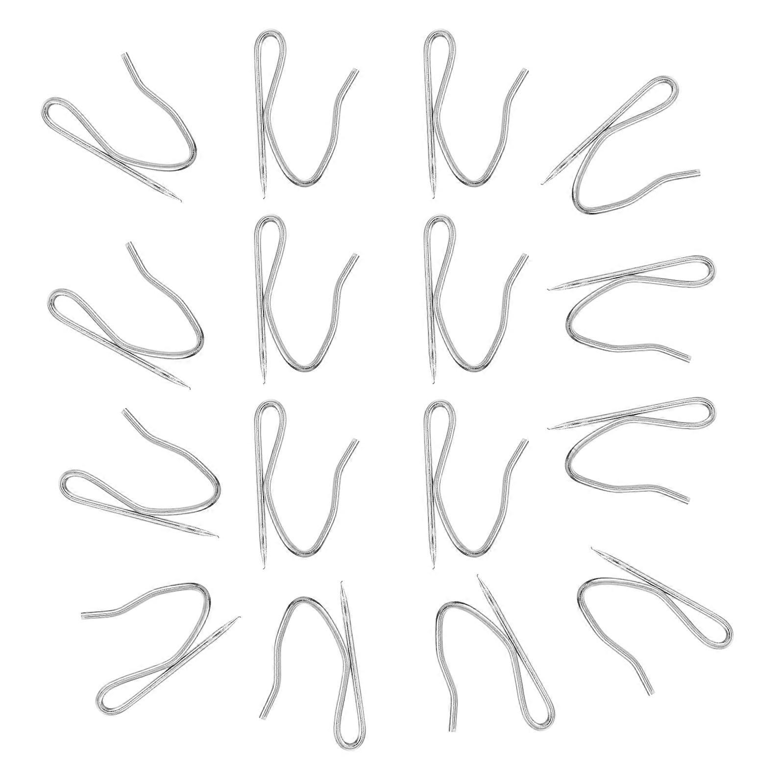 Silver Stainless Steel Curtain Hook S-Shape Curtain Accessory 100Pcs
