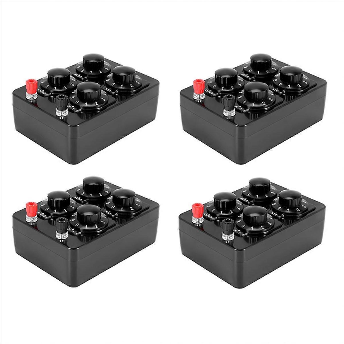 4X 0-9999 Ohm Simple Resistance Box Precision Variable Decade Resistor Teaching Instrument