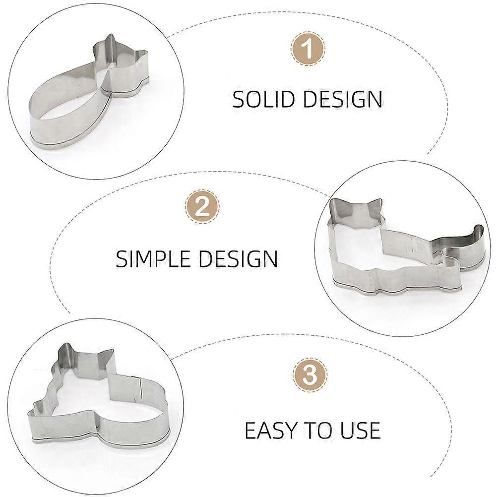 Stainless Steel Cat Biscuit Mold Baking Mold for Kitchen Use 1Set Set