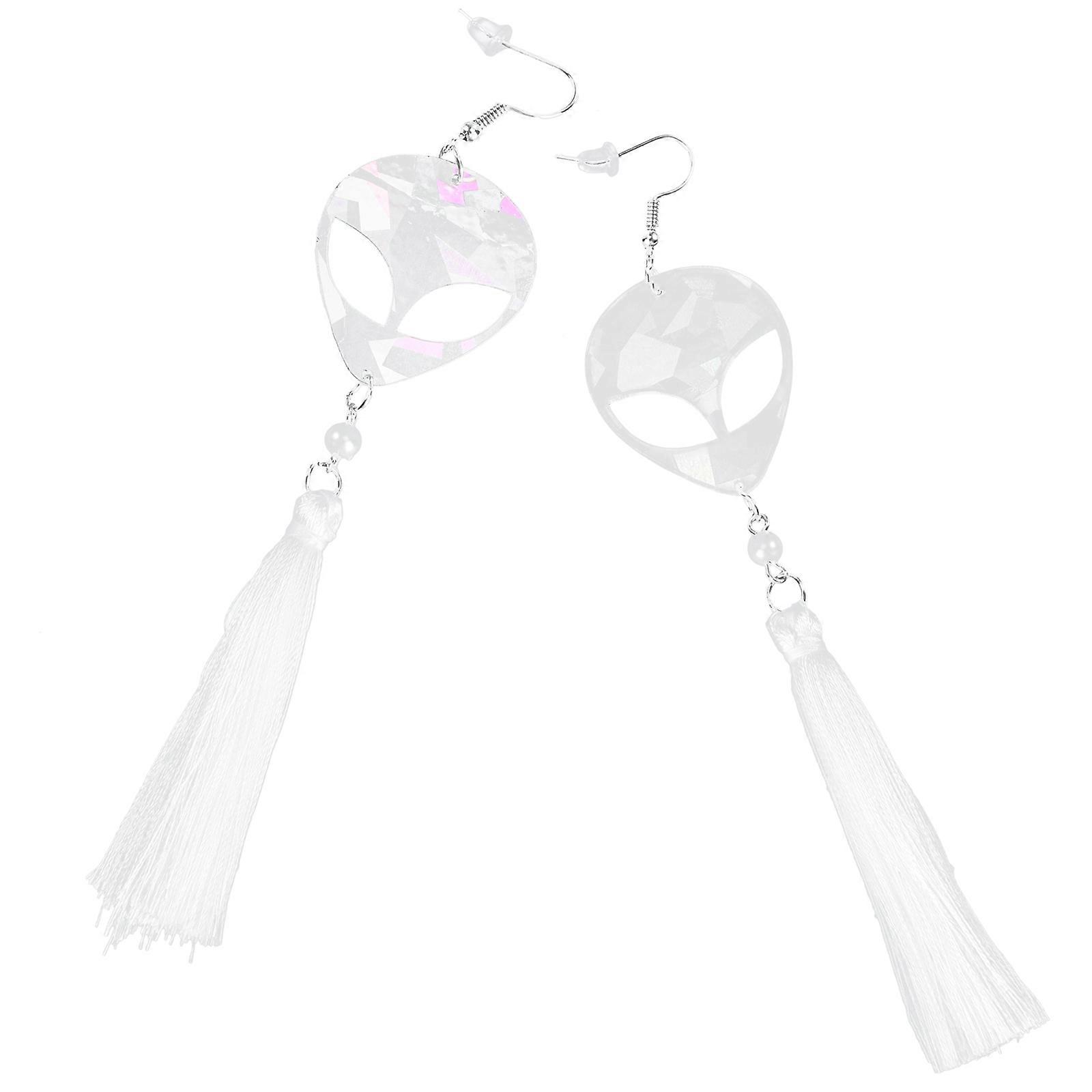Pearl Long Earrings Head Shape Tassel Earrings for Decor 1Pair