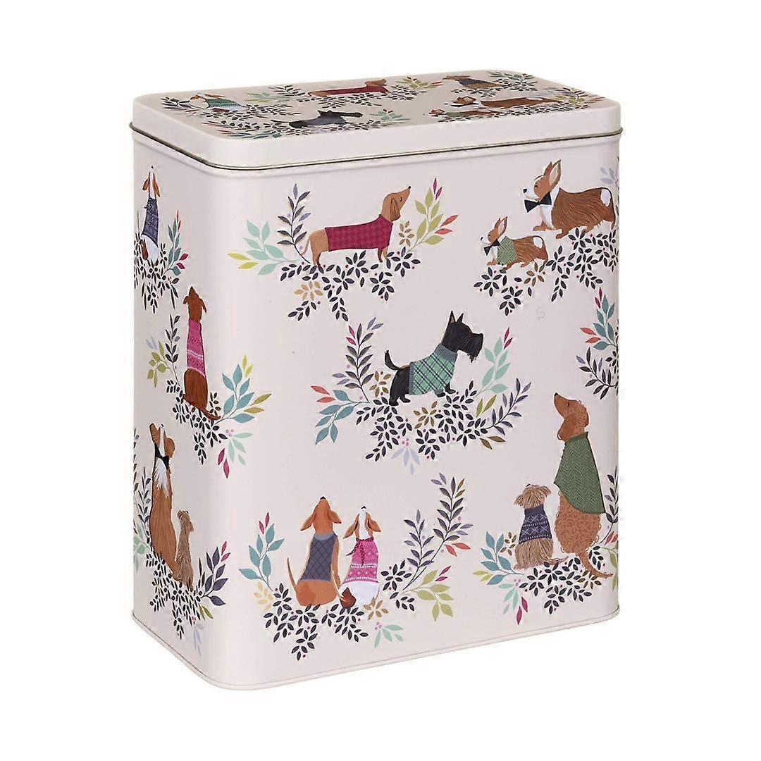 Sara Miller Dapper Dogs Tall Rectangular Storage Tin With Lid