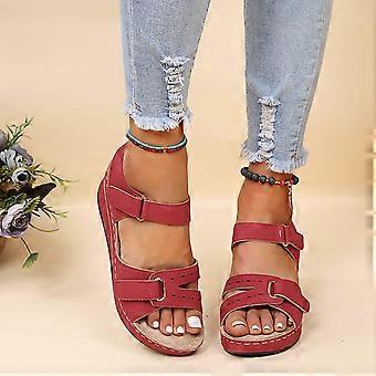 Damessandalen met plateauzool en sleehak, zomerslippers, casual en comfortabele schoenen, modieuze platte schoenen voor buiten, strand, reis, vakantie en dagelijks gebruik.