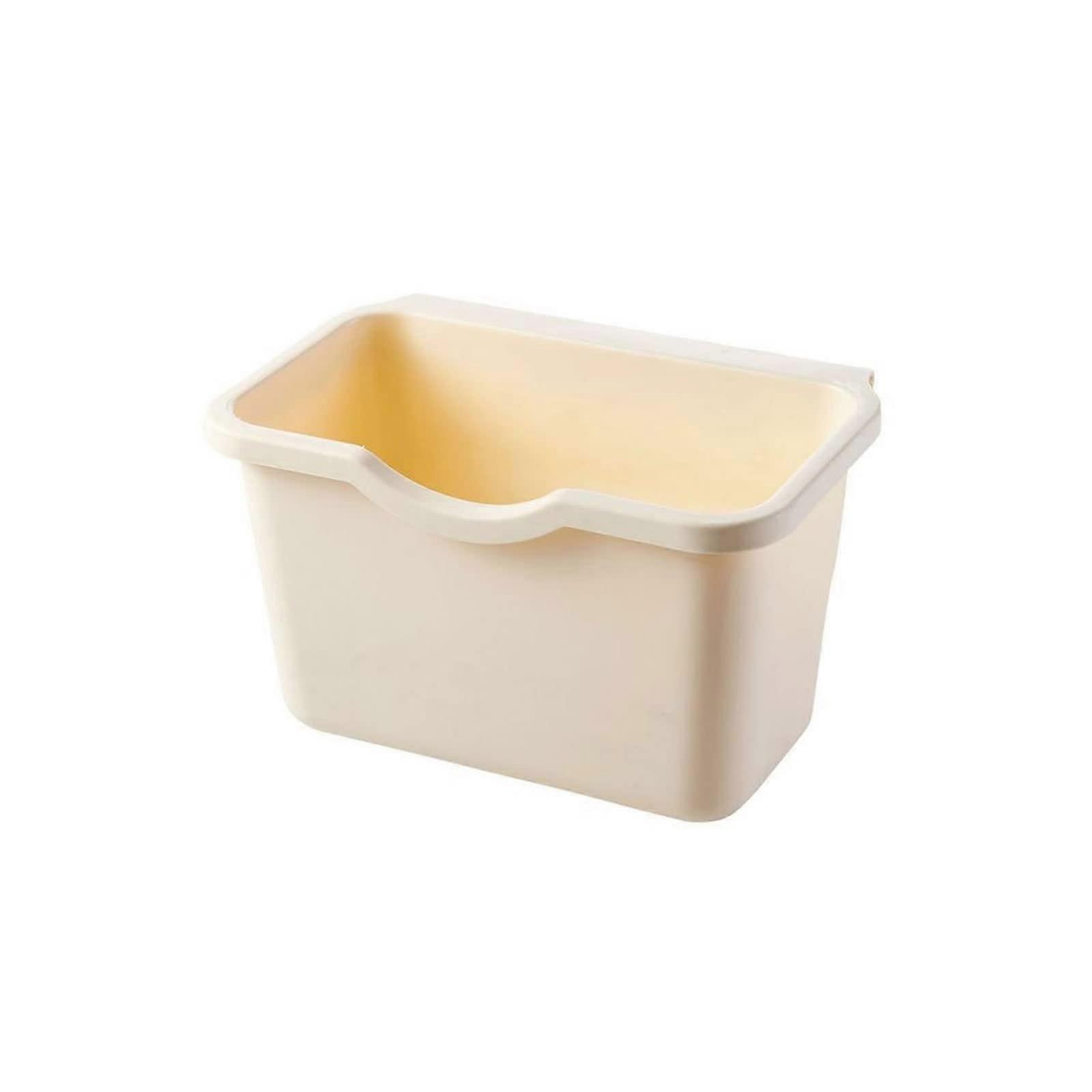 Beige Kitchen Cabinet Hanging Trash Can, SpaceSaving Door Mounted Garbage Bin