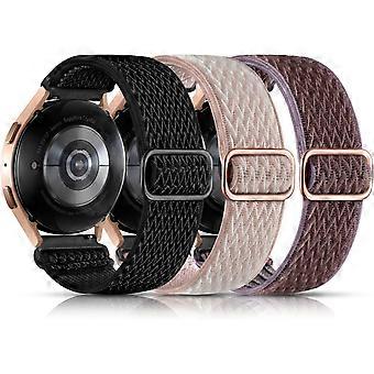 Confezione da 3 cinturini sportivi elastici in nylon per Galaxy Watch 7/6/5/4/Classic/5 Pro/Active 2 (40-47 mm) - Cinturino morbido, regolabile e leggero