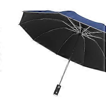 Draagbare winddichte compacte reisparaplu LED-zaklamp Handvat Auto Paraplu met reflecterende tape Paraplu van aluminiumlegering