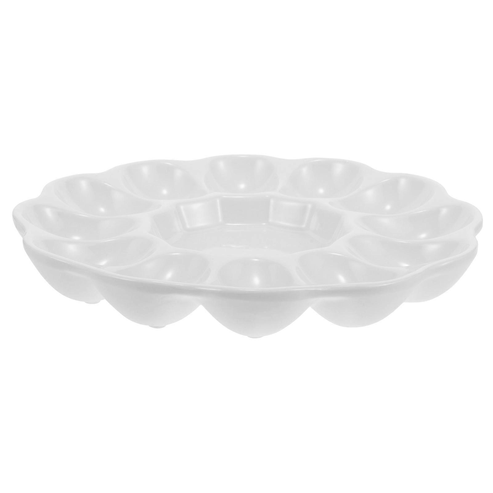 Egg Platter Ceramic Deviled Egg Tray Catering Platter Eggs Serving Tray