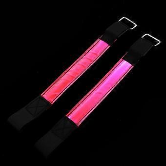 Night Running Supply LED Armlet for Safety 4Pcs Pink Nylon