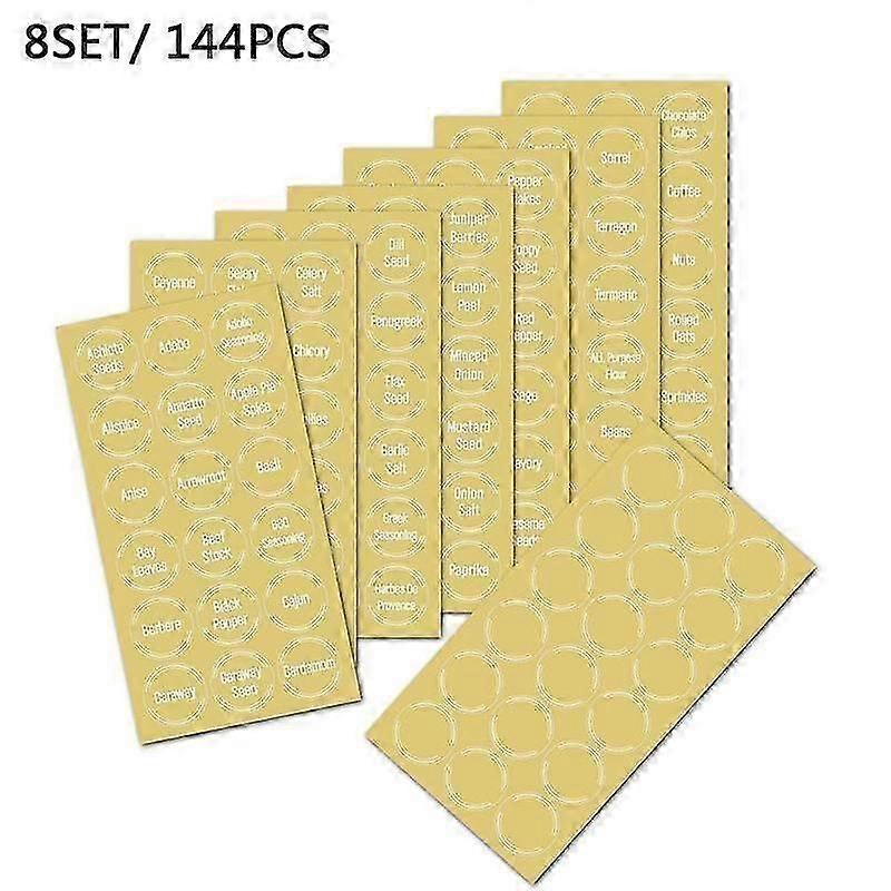 144pcs/8 sheets Labels Kitchen Food Container Bottle Jar